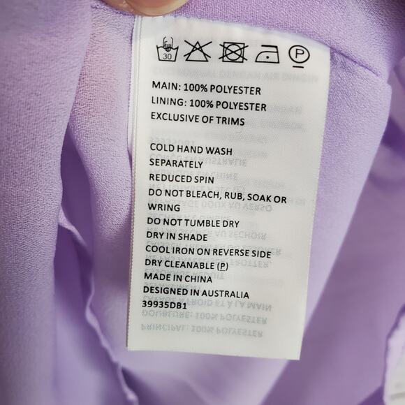 Bardot Satin Bea Wrap Ruffle Midi Dress US 6 Lilac Coquette Fairy Whimsy Event - Picture 14 of 16